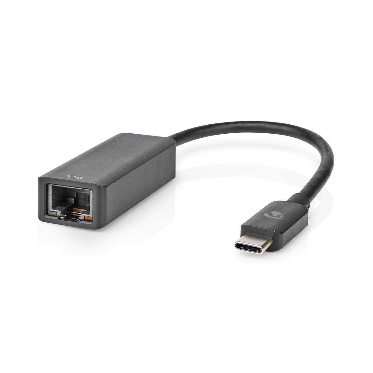 Nedis CCGB64960BK02 - USB 3.2 Gen 1 (3.1 Gen 1) Type-C - RJ-45 - 2500 Mbit/s - Schwarz - Polyvinylchlorid (PVC) - Rundkabel