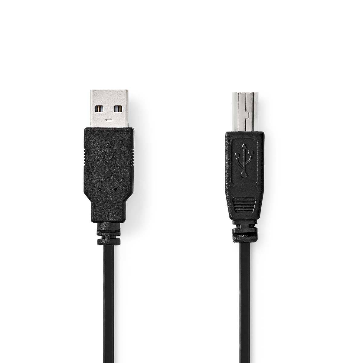 Nedis CCGL60100BK50 - 5 m - USB A - USB B - USB 2.0 - 480 Mbit/s - Schwarz