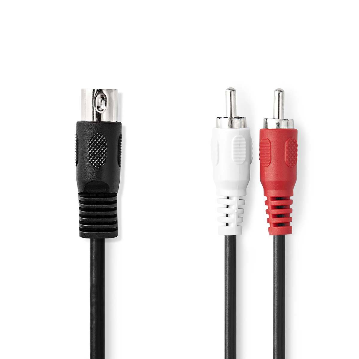 Nedis CAGL20200BK10 - DIN (5-pin) - Männlich - 2 x RCA - Männlich - 1 m - Schwarz