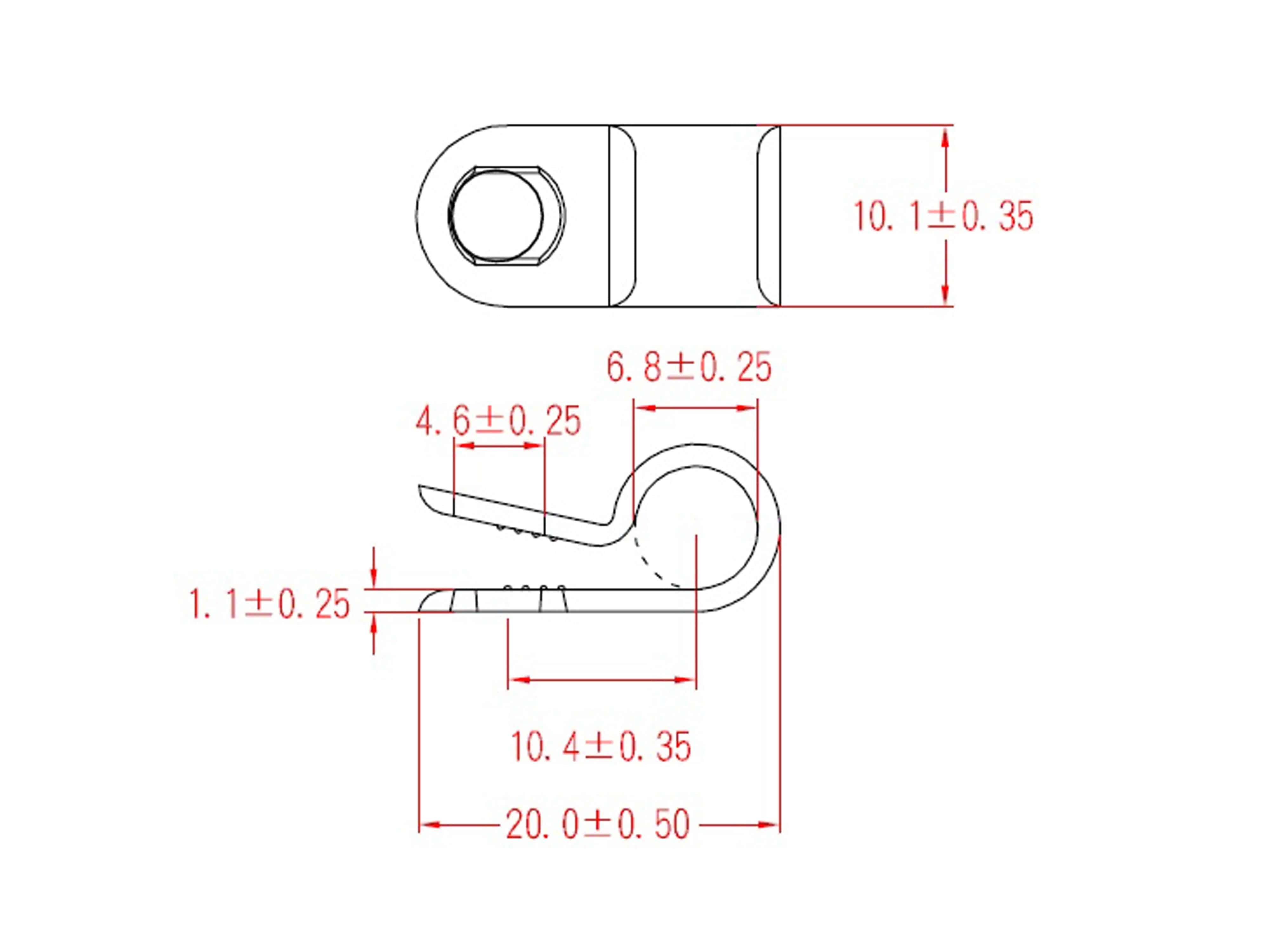 KSS Kabelschelle Polyamid 6.6, Natur, Bündel-Ø 6,35, Befestigungsloch 4,6, 1 Stück