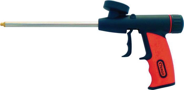 Ein laparoskopisches Instrument mit einem langen Metallschaft und einem schwarzen Griff wird gezeigt, das für minimal-invasive Operationen verwendet wird.