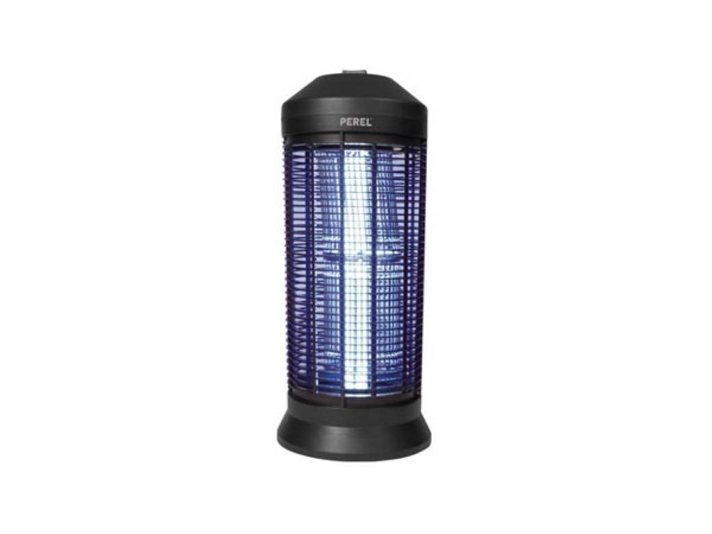 Perel Insektenvernichter, elektrisch, UV-LED, Hochspannungsgitter 4000 V, abnehmbare Auffangschale, 600 m², Schwarz
