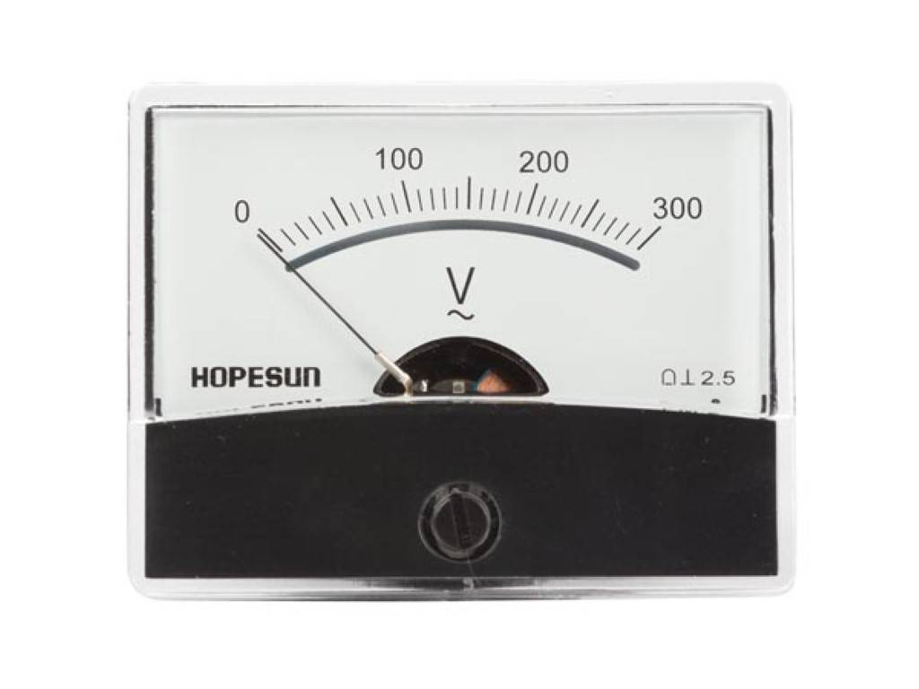 ANALOGES EINBAU-SPANNUNGSMESSGERÄT 300 V AC / 60 x 47 mm