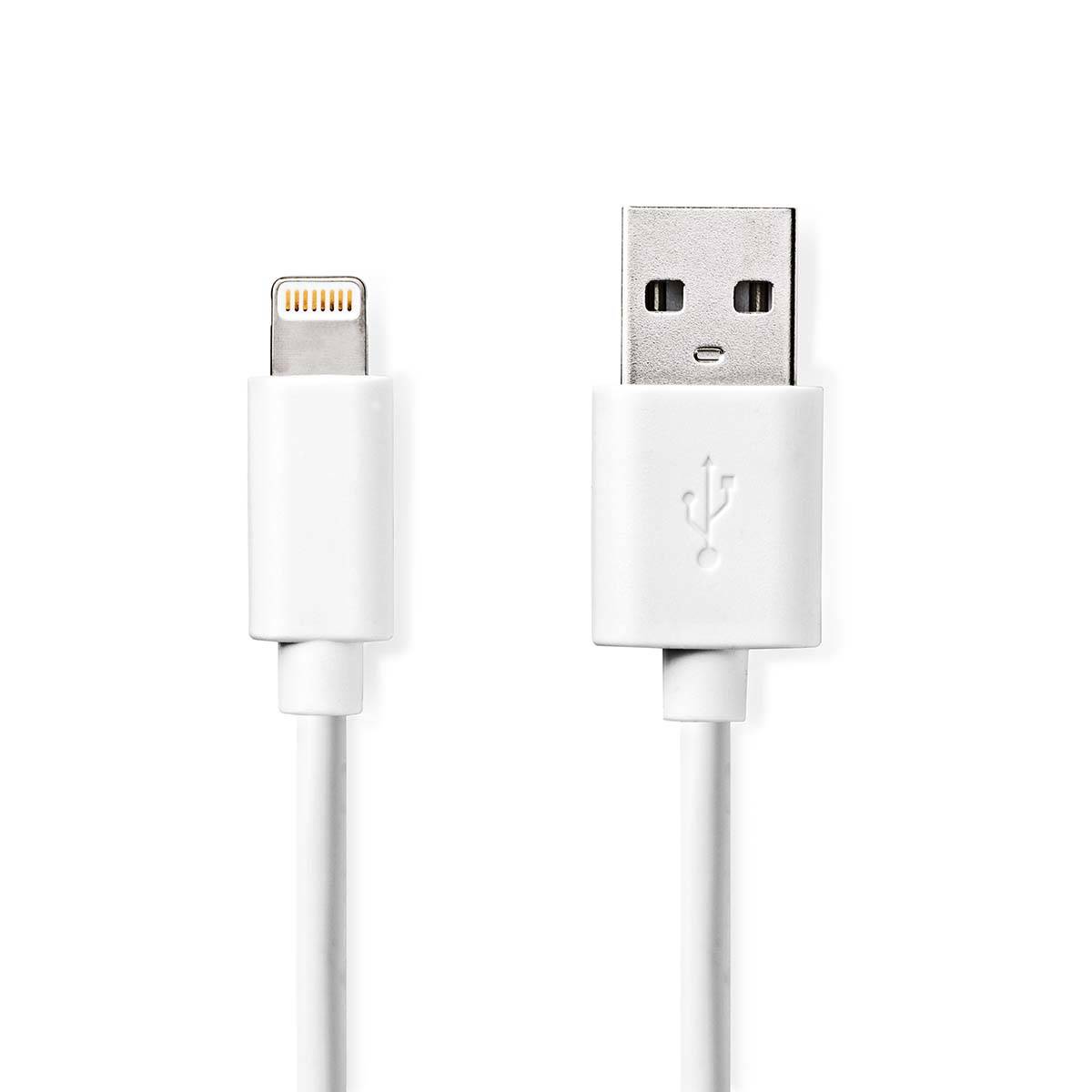 Nedis CCGL39300WT20 - 2 m - Lightning - USB A - Männlich - Männlich - Weiß