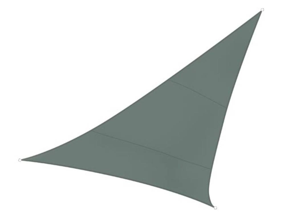 Perel Sonnensegel, wasserabweisend, 5 x 5 x 5 m, 160 g/m², Polyester, Dreieck, Grüngrau