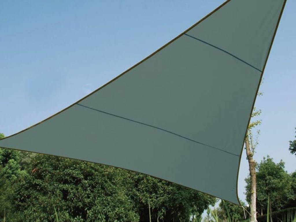 Perel Sonnensegel, wasserabweisend, 5 x 5 x 5 m, 160 g/m², Polyester, Dreieck, Grüngrau