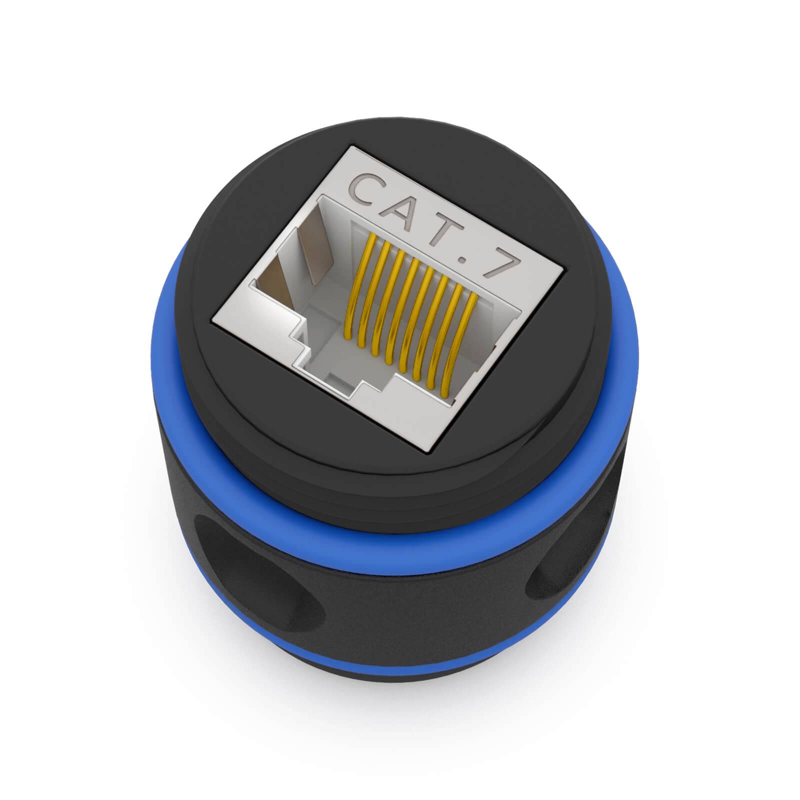 hb-digital Kabel Verbinder CAT 7 Patchkabelkupplung Outdoor Netzwerk Steckverbinder IP68 wasserdicht Adapter RJ45 LAN Buchse