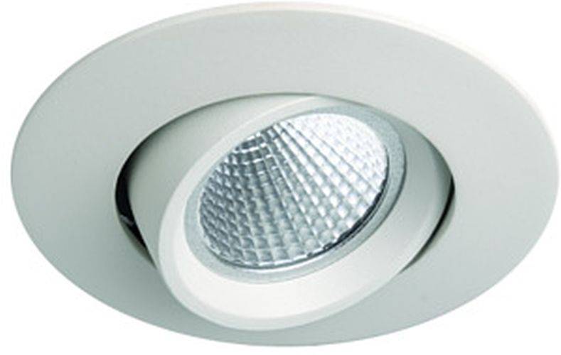 Runde Einbau-Deckenleuchte mit strukturiertem Reflektor, konzipiert für gerichtete Beleuchtung.