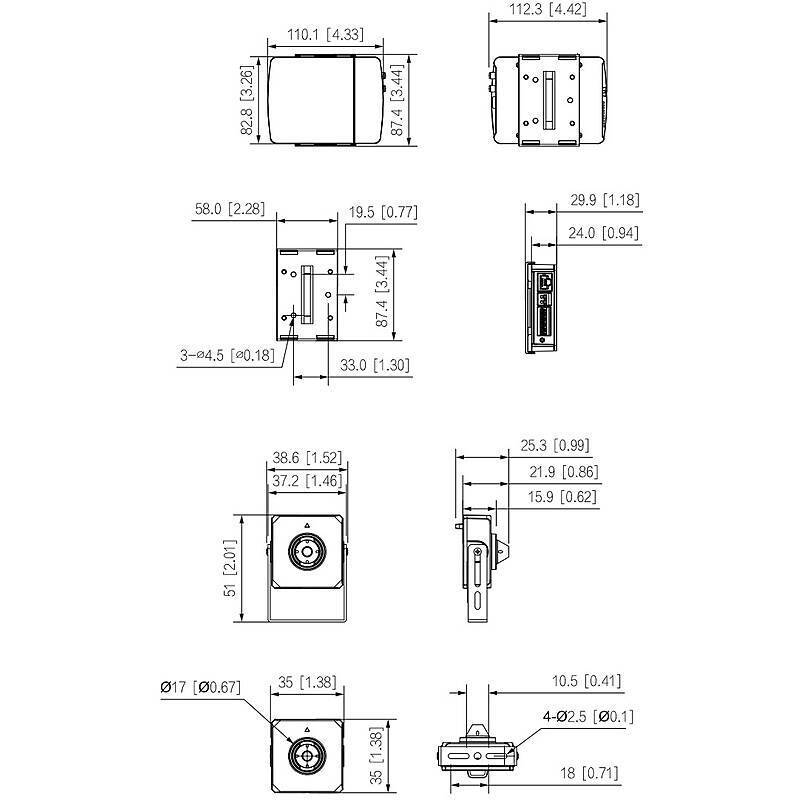 Dahua IPC-HUM8441E-E1-L4-S3 versteckte Überwachung, 4 MegapixelHaupteinheit, Sensoreinheit, Mini Kamera | Blickwinkel:1