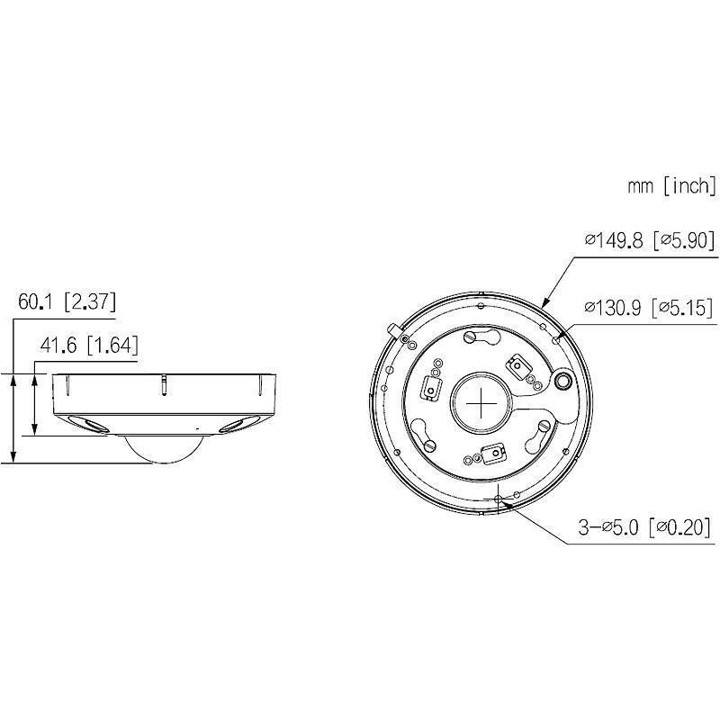 Dahua IPC-EBW81242-AS-S2 IP-Kamera 12MPx T/N IR, 12 MegapixelDome Kamera, Panorama Kamera | Blickwinkel:185° (Objektiv-