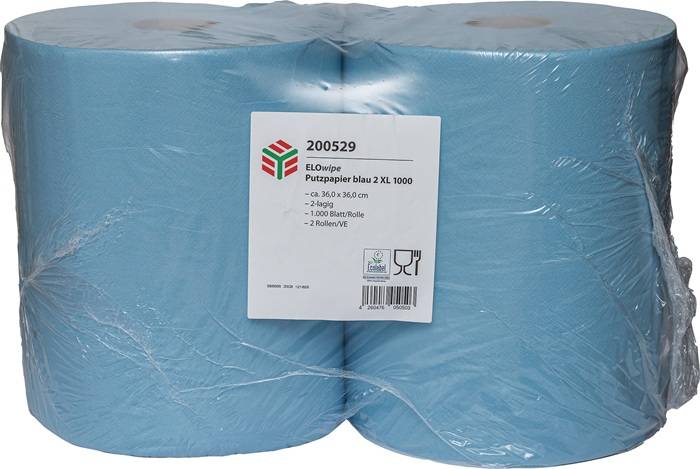 Putztuch ELOwipe XL L.ca.360 mxB.ca.360mm blau 2-lag.2 Rl./VE ELOS