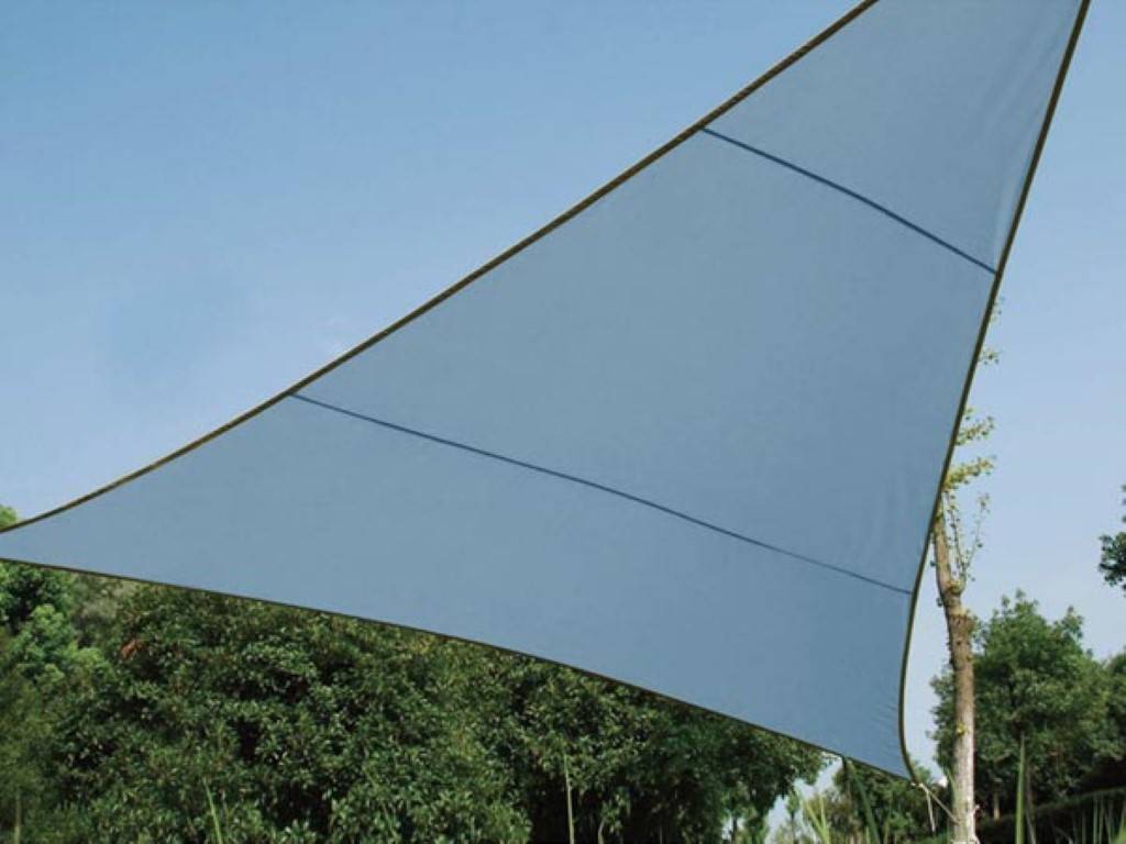 Perel Sonnensegel, wasserabweisend, 5 x 5 x 5 m, 160 g/m², Polyester, Dreieck, Hellgrau