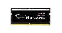 Ein einzelnes G.SKILL Ripjaws DDR5 Desktop-RAM-Speichermodul auf weißem Hintergrund.