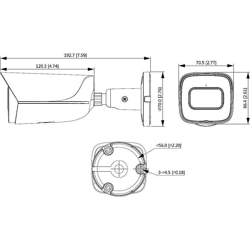 Dahua IPC-HFW3241EP-S-0280B-S2 IP-Kamera 1080p T/N, 1080pBullet Kamera | Blickwinkel:107° (Objektiv-Brennweite 2,8 mm)