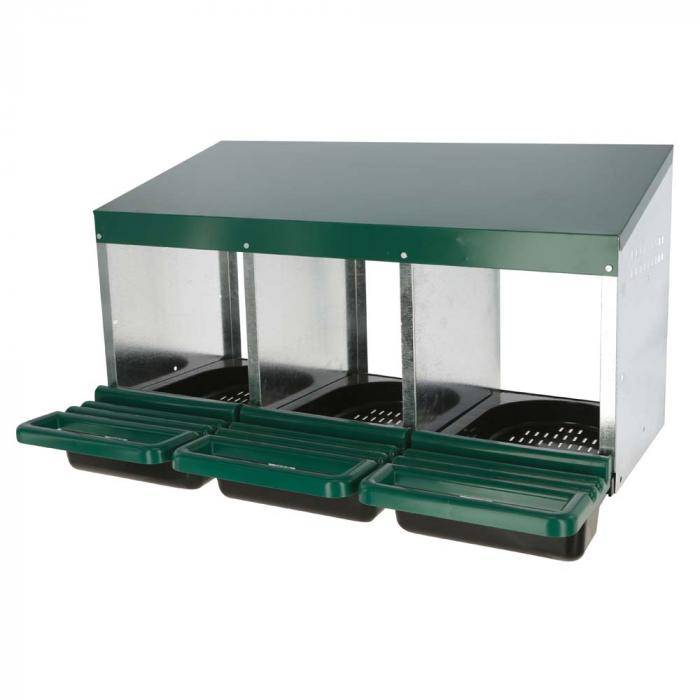 Legenest - Kunststoffboden - 3 Abteile - Länge 79 cm - dunkelgrün