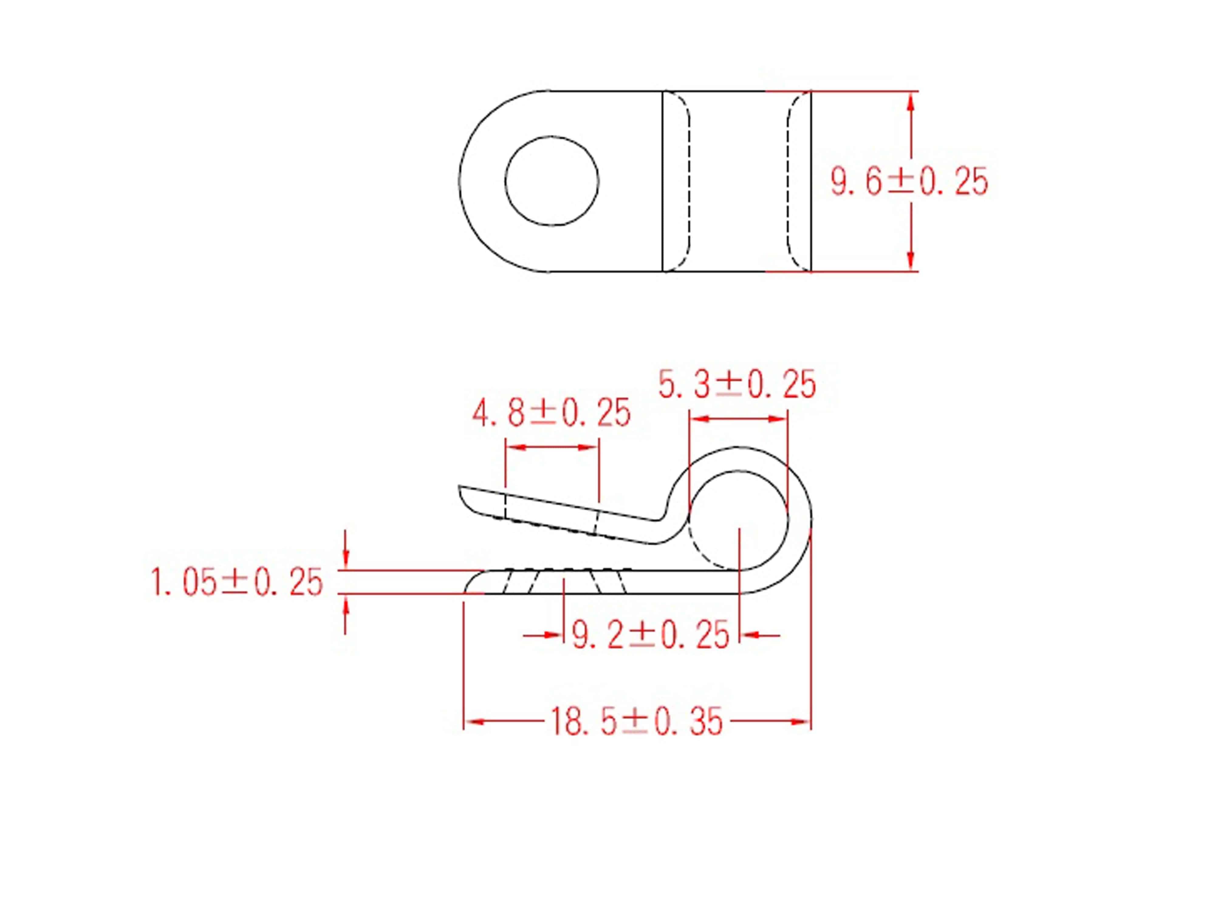 KSS Kabelschelle Polyamid 6.6, Natur, Bündel-Ø 5, Befestigungsloch 4,8, 1 Stück