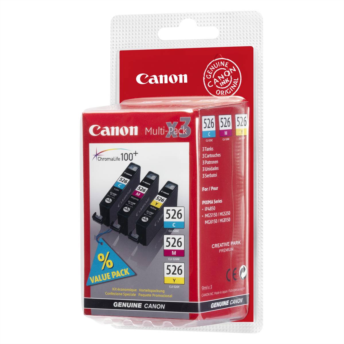 Canon CLI-526 C/M/Y Multi pack - 3er-Pack - 9 ml