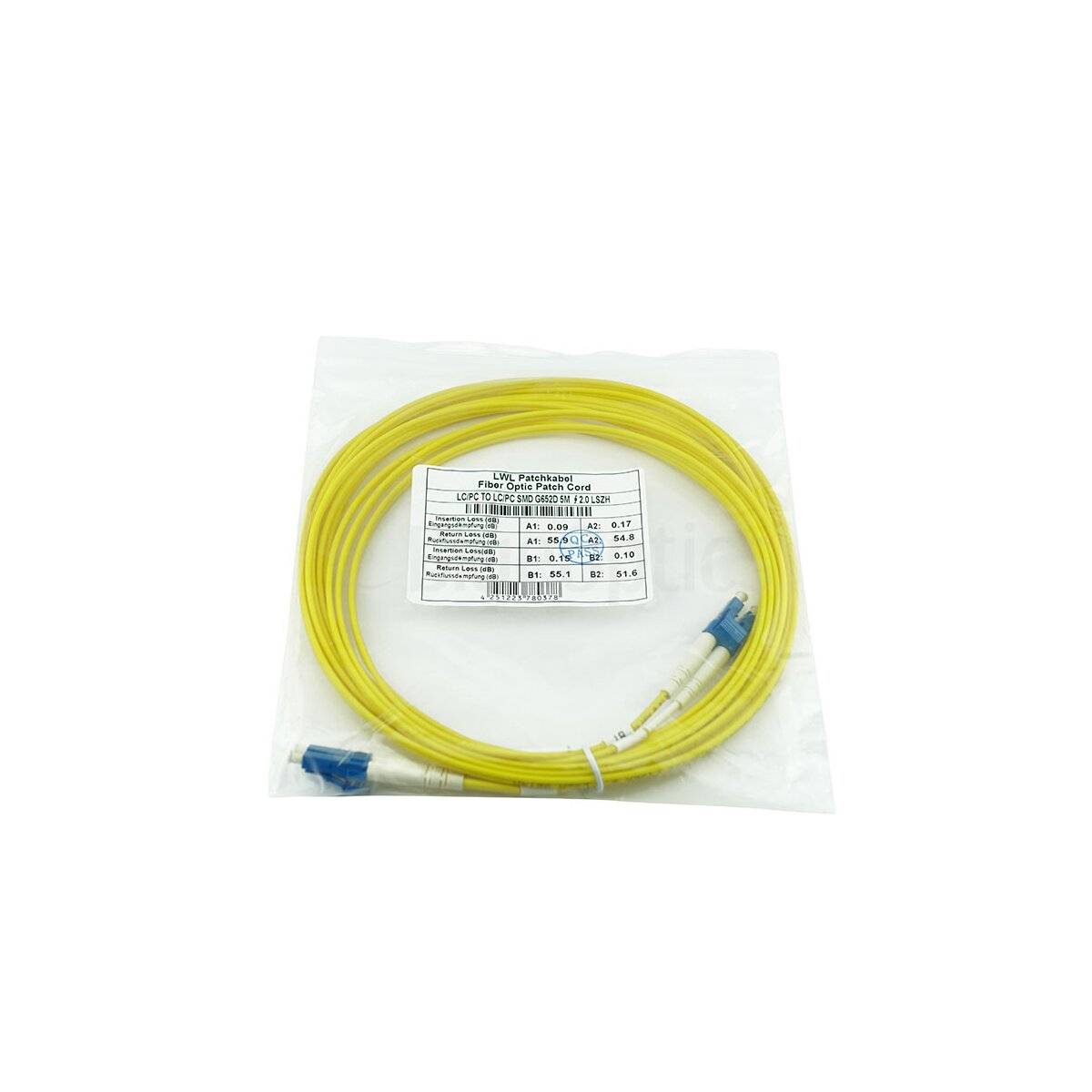 BlueOptics Duplex LWL Patchkabel LC-UPC/LC-UPC Singlemode 50 Meter