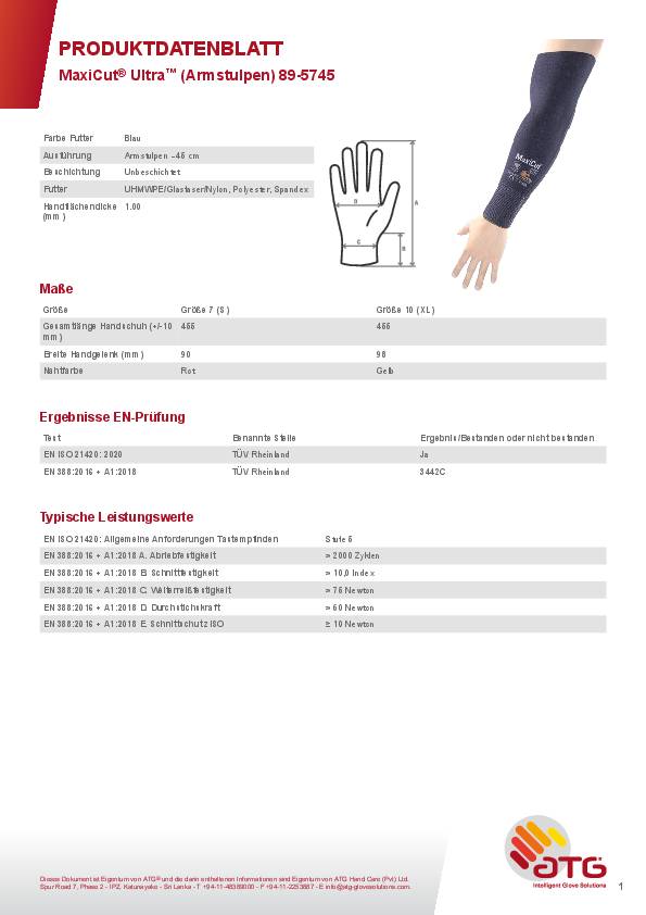 ATG® MaxiCut® Ultra Schnittschutz-Armstulpe (89-5745)