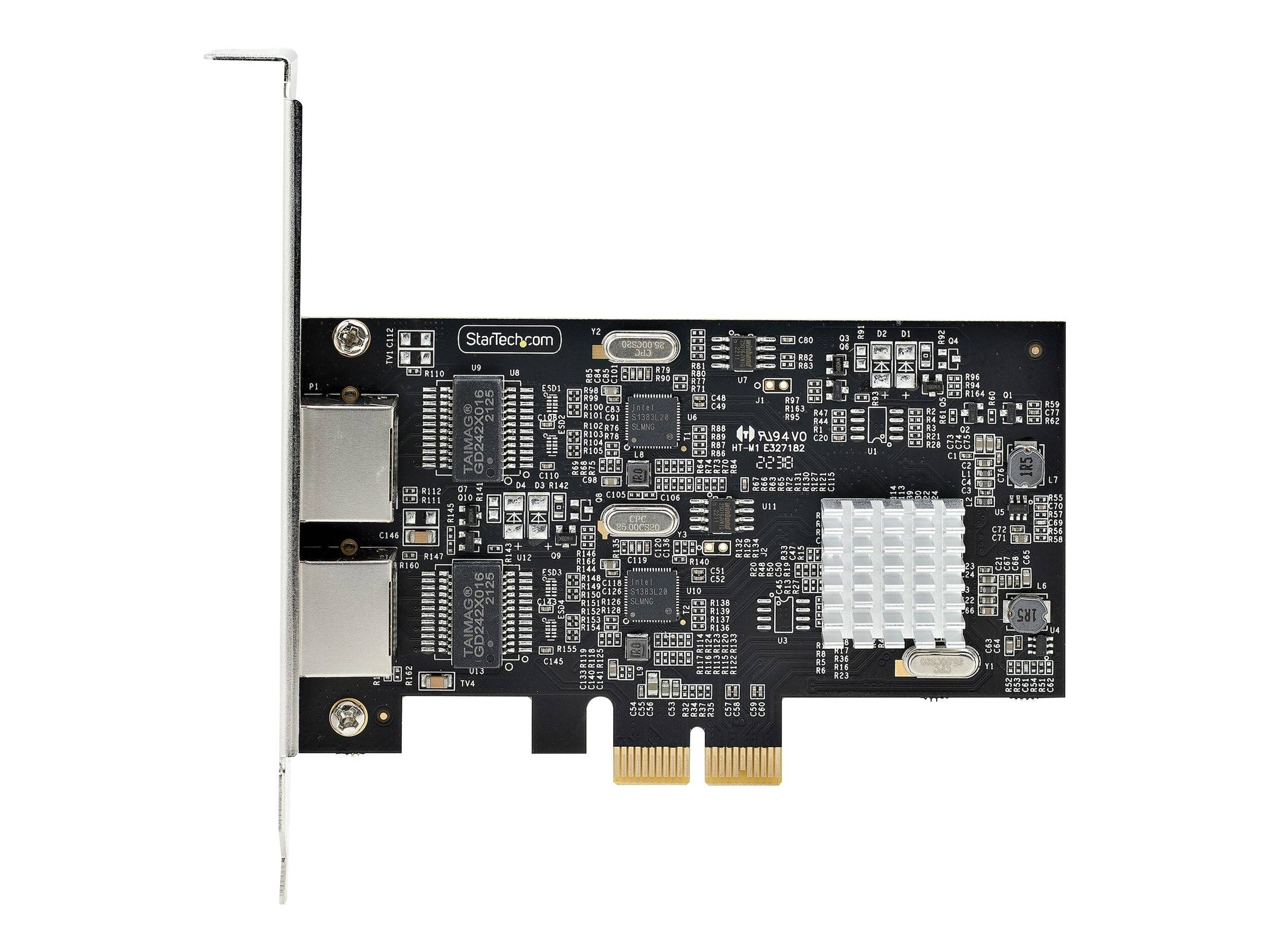 StarTech.com 2-Port 2.5Gbps NBASE-T PCIe Network Card, Intel I225-V, Dual-Port Computer Network Card, Multi-Gigabit NIC,
