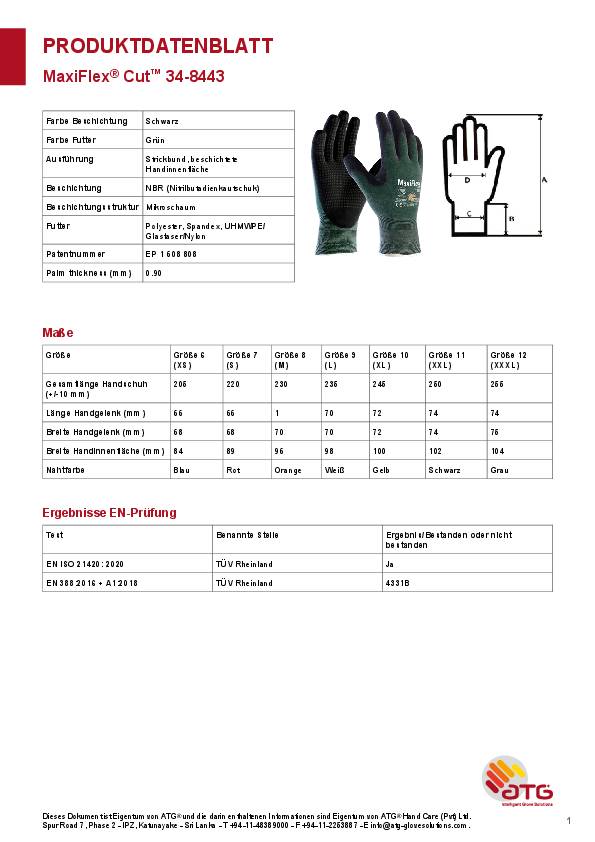 ATG® MaxiFlex® Cut Schnittschutz-Strickh. (34-8443)