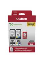 Canon PG-575XL/CL-576XL Photo Paper Value Pack - 2er-Pack - Hohe Ergiebigkeit - Schwarz, Farbe (Cyan, Magenta, Gelb)