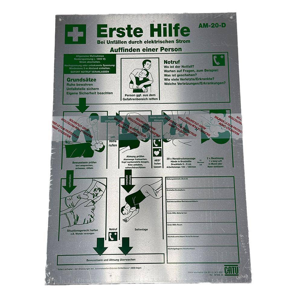 CATU AM-20-D Hinweisschild - "Erste Hilfe" - Aluminium - 500 x 350 mm