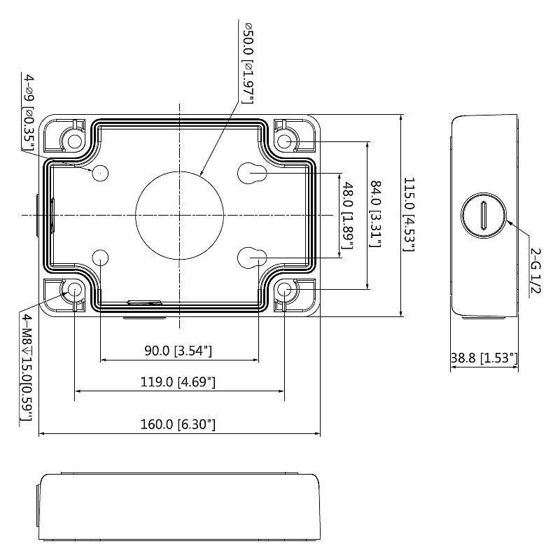 Dahua PFA120-SG Anschlussbox, Halterung, Zubehörartikel | Anwendung: Videoüberwachung | Farbe: Weiß