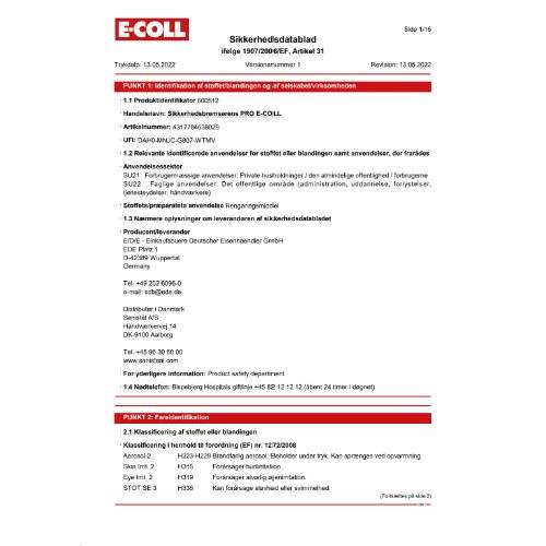 Sicherh.-Bremsenreiniger PRO 500ml Spraydose E-COLL EE