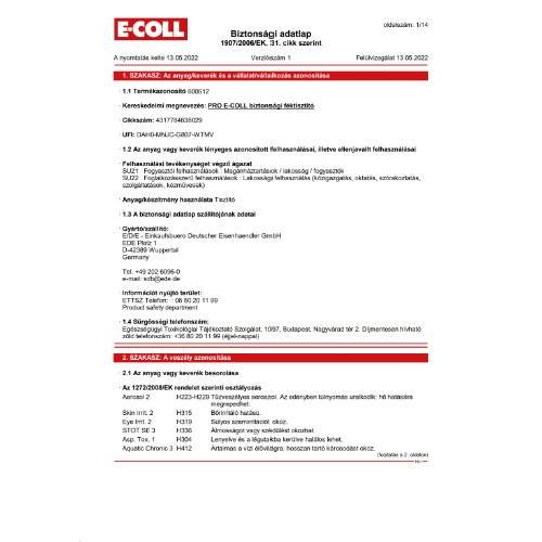 Sicherh.-Bremsenreiniger PRO 500ml Spraydose E-COLL EE