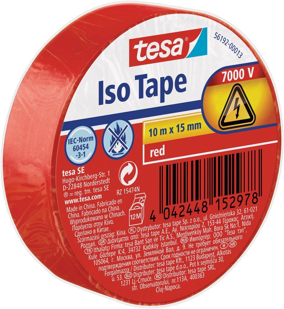 Tesa® Isolierband Rot, 10M : 15Mm 19 Rot 10m x 15mm