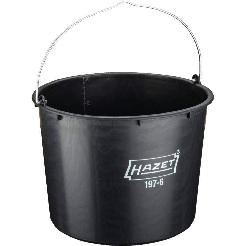 HAZET® Baueimer, stabile Ausführung, mit Litermaß innen 2-20 l, schwarz, 3/VE