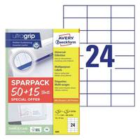 AVERY ZWECKFORM - Universal-Etiketten 70 x 37 mm 50+ 15 Bl - Etiketten/Beschriftungsbänder - A4