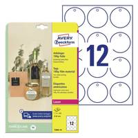 AVERY ZWECKFORM - Hängeetiketten Tags 60 mm 10 Blatt 120 Stück - Folie - A4