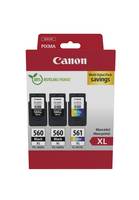 Canon PG-560XL x2/CL-561XL Multi Value Pack - 3er-Pack - Hohe Ergiebigkeit - Schwarz, Farbe (Cyan, Magenta, Gelb)