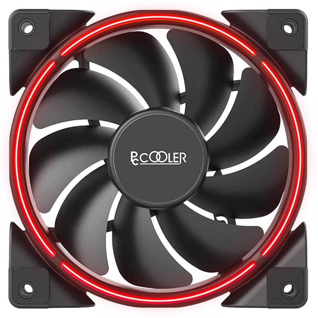 Pccooler 120mm Gehäuselüfter in Rot - Ventilator - 12 cm - 1000 RPM - 1800 RPM - 26,5 dB - 65 cfm