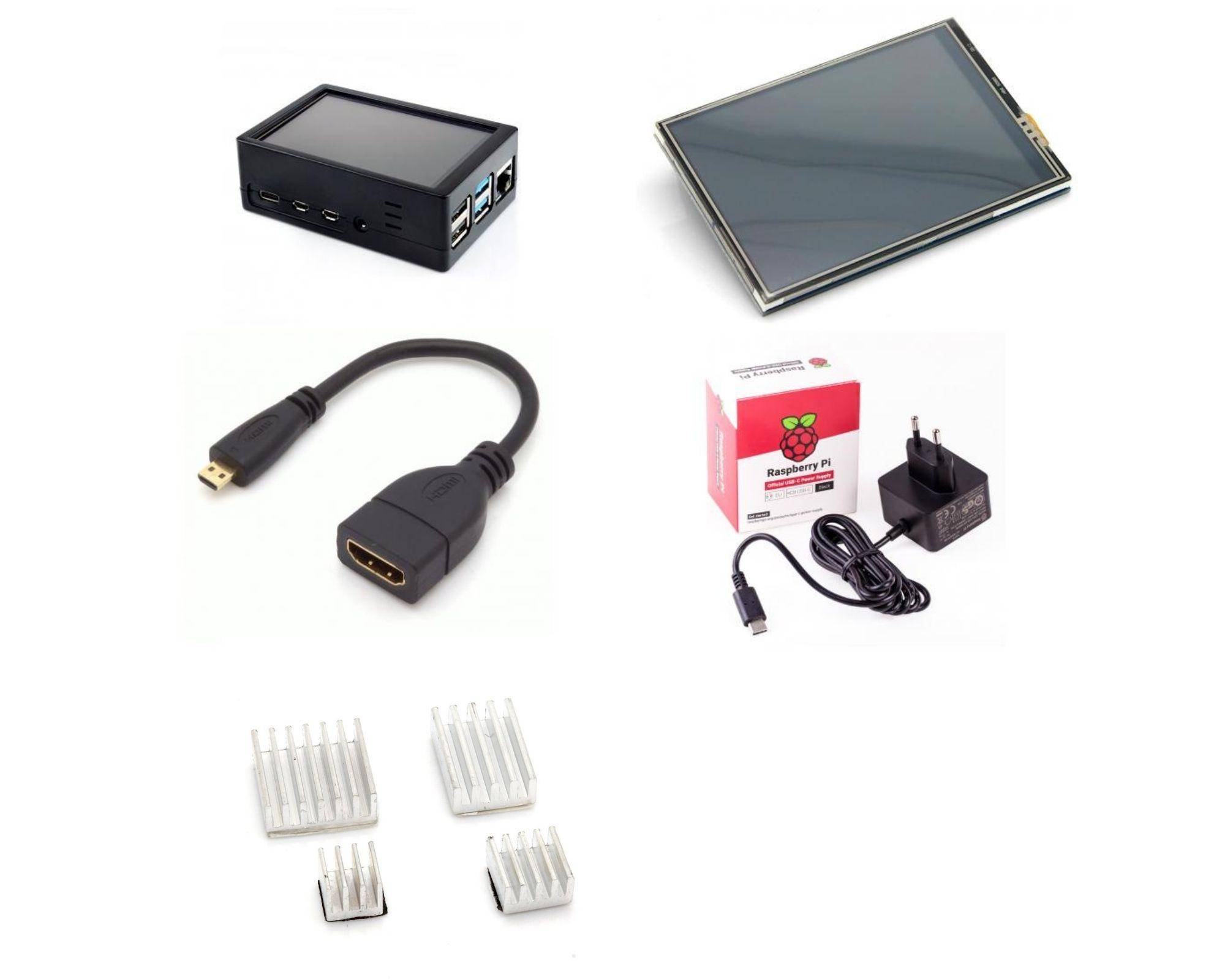 Display Gehäuse Kit mit Kühlkörpern für Raspberry Pi 4 B