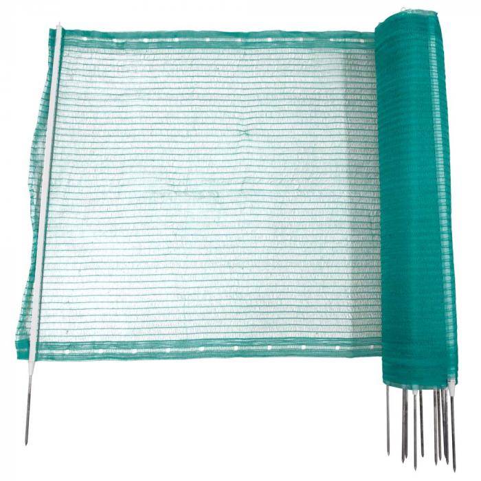 Universalzaun - nicht elektrifizierbar - Einzelspitze - Länge 20 m - Höhe 80 cm - 11 Pfähle - grün