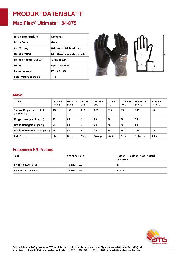 ATG® MaxiFlex® Ultimate Nylon-Strickh. (34-875)