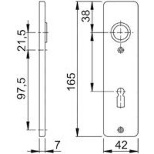 Hoppe Halbgarnitur 58/202K, KS, PZ72, F1, TS 40, TS 37-42, o. No.