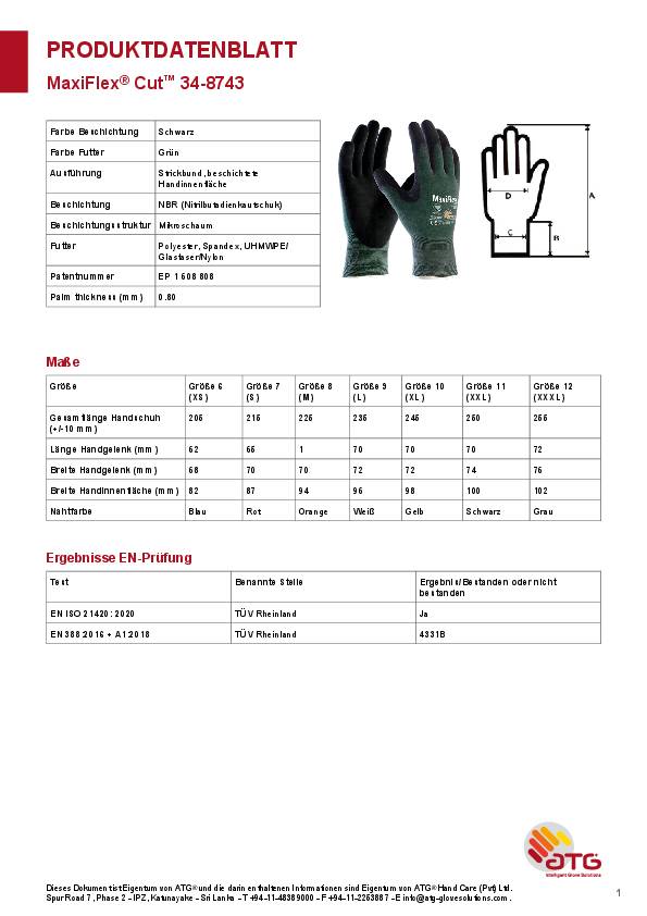 ATG® MaxiFlex® Cut Schnittschutz-Strickh. (34-8743)