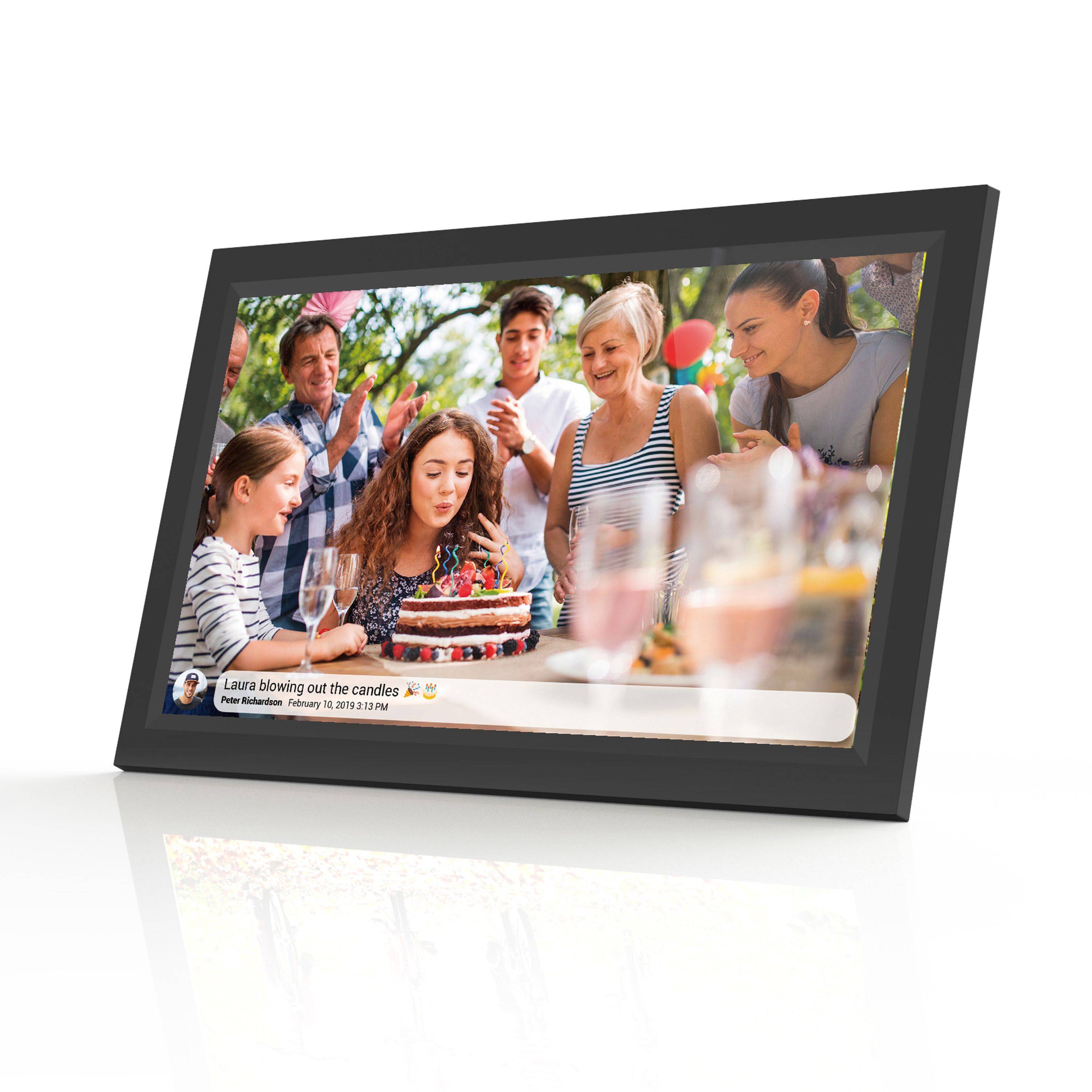 DENVER PFF-1503B Digitaler Bilderrahmen 15 Zoll WLAN App Micro SD Karte schwarz