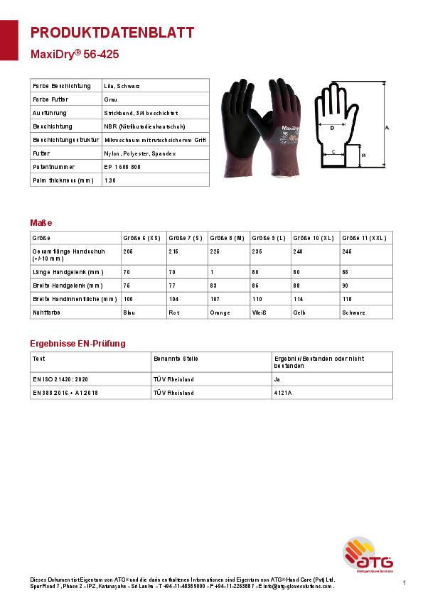 ATG® MaxiDry® Nylon-Strickh. (56-425 HCT), SB-Verp.