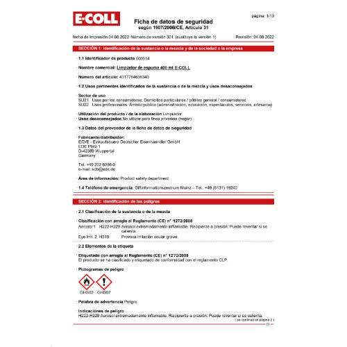 Schaumreiniger 400ml E-COLL