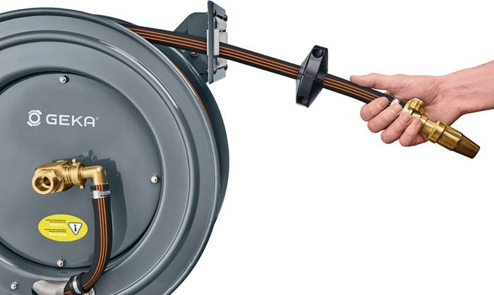 Schlauchaufroller PA20GSK Anschl.-Gew.33,25mm G 1 AG Zoll pulv.STA GEKA