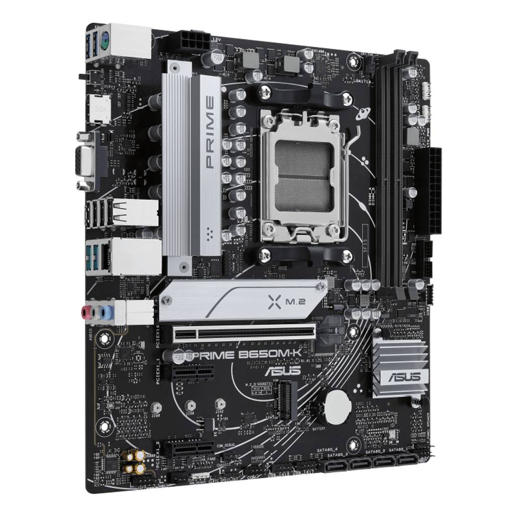 ASUS PRIME B650M-K - Motherboard - micro ATX - Socket AM5 - AMD B650 Chipsatz - USB 3.2 Gen 1, USB 3.2 Gen 2, USB-C 3.2 Gen 1 - 2.5 Gigabit LAN