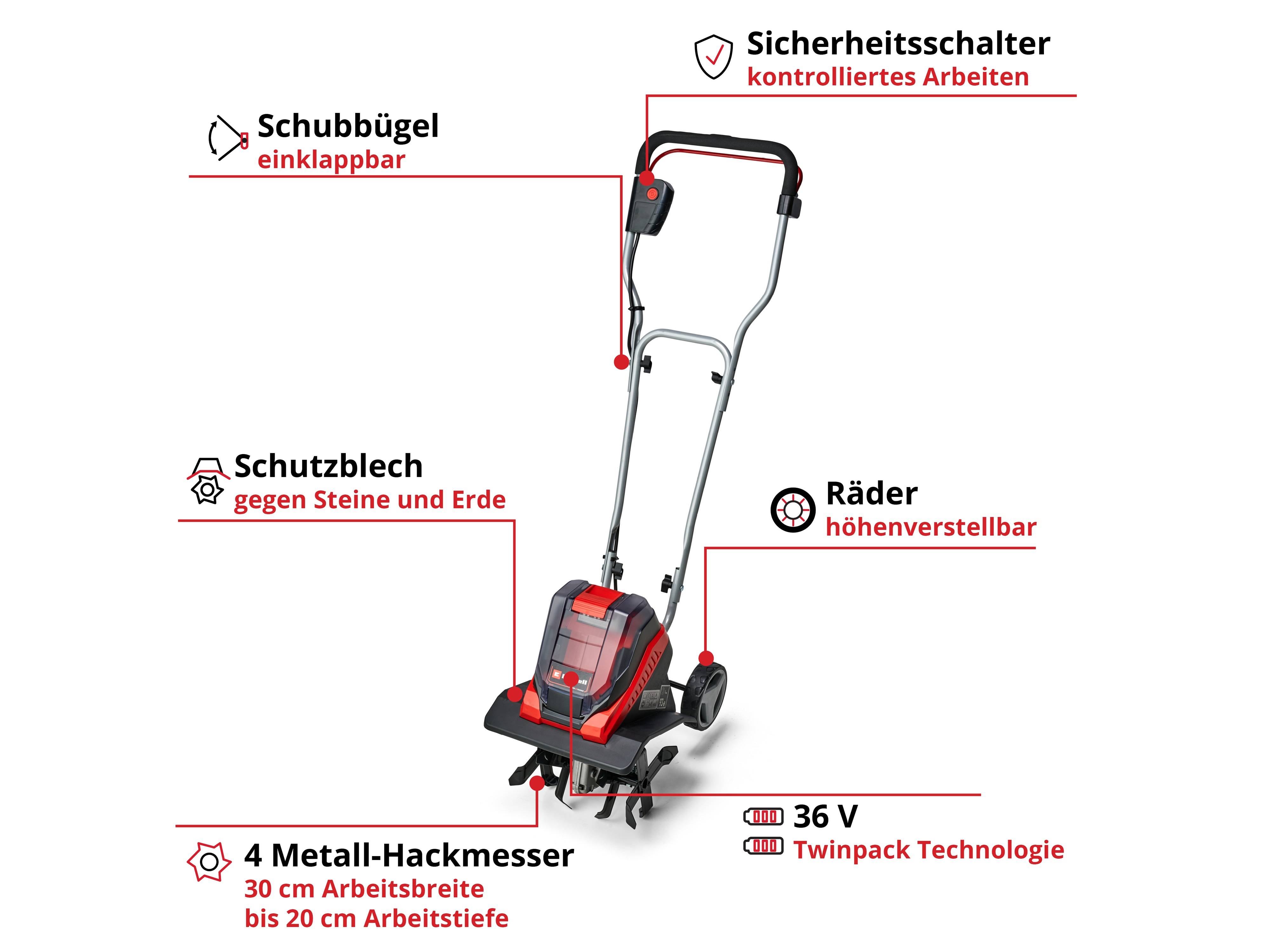 EINHELL Akku-Bodenhacke GE-CR 30 Li, Solo