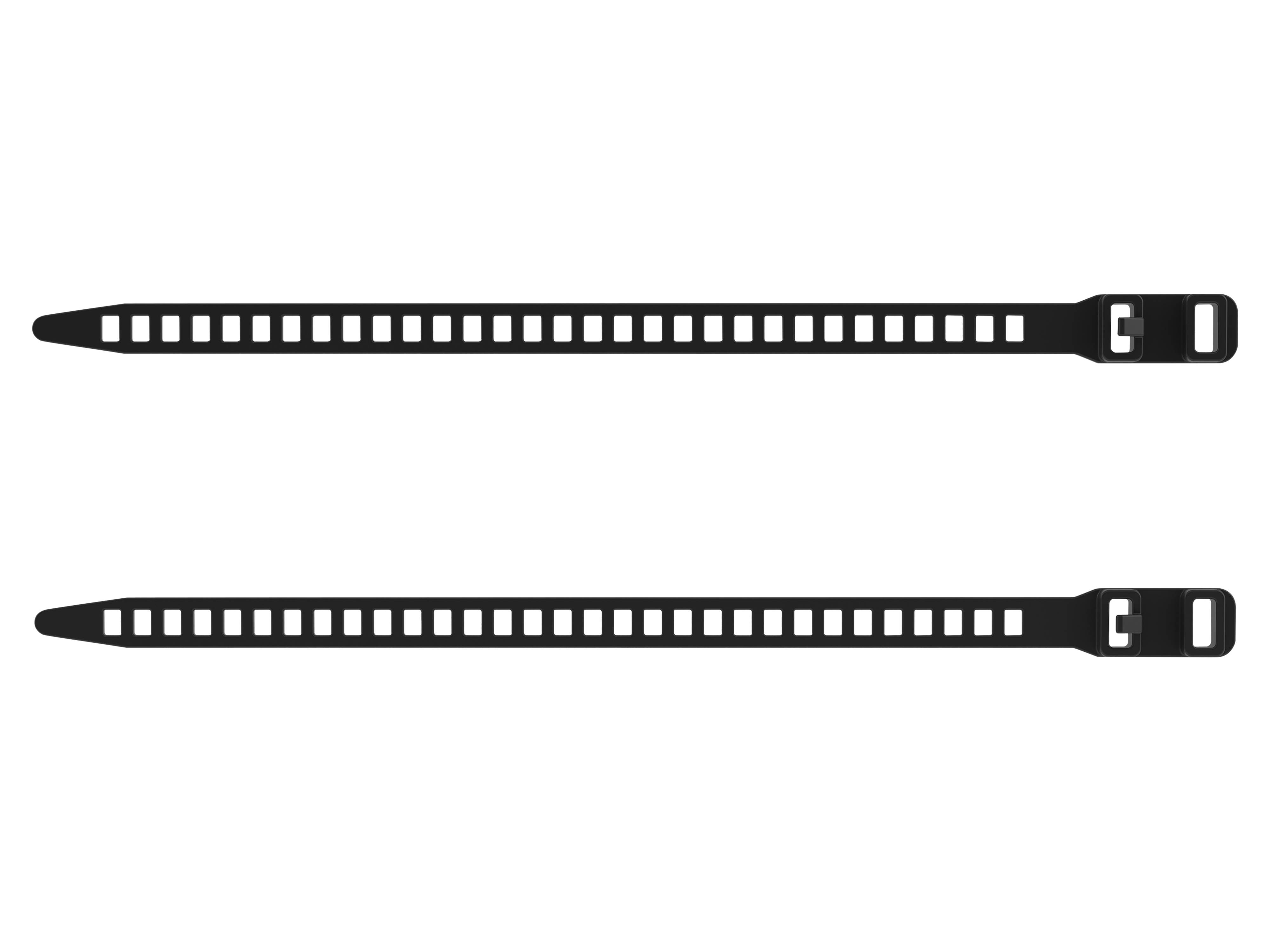 Zwei Reihen schwarzer Filmstreifen mit quadratischen Perforation auf weißem Hintergrund.