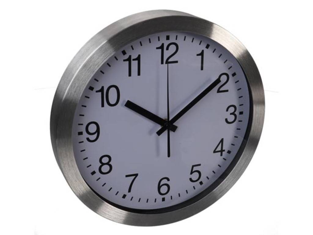 Perel Funkwanduhr, DCF77, rund, analog, 30 cm, Aluminium, Silber