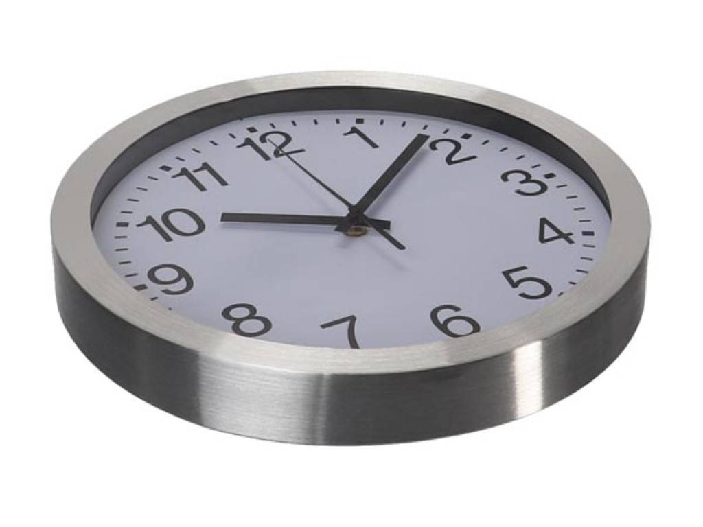 Perel Funkwanduhr, DCF77, rund, analog, 30 cm, Aluminium, Silber